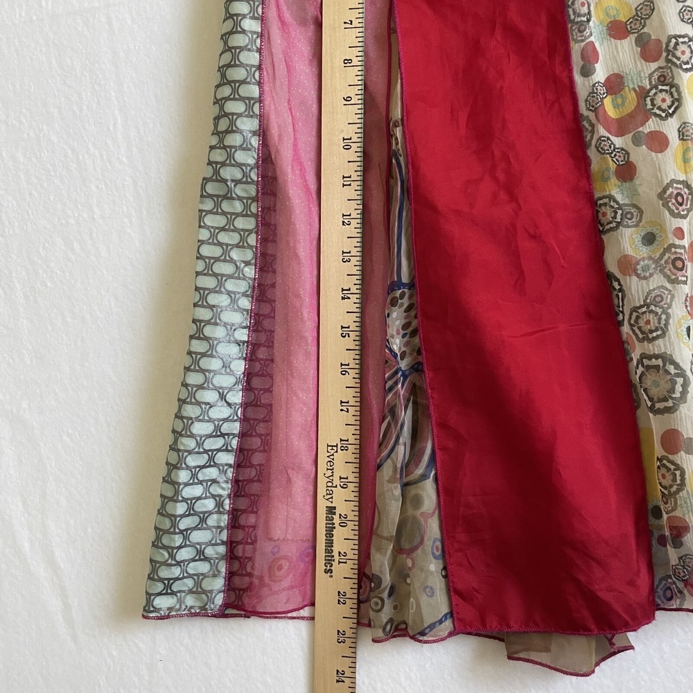 VTG Anthropologie Aquarius Silk Scarf Skirt Y2K Boho Whimsical Festival Floral 8 - Picture 4 of 7